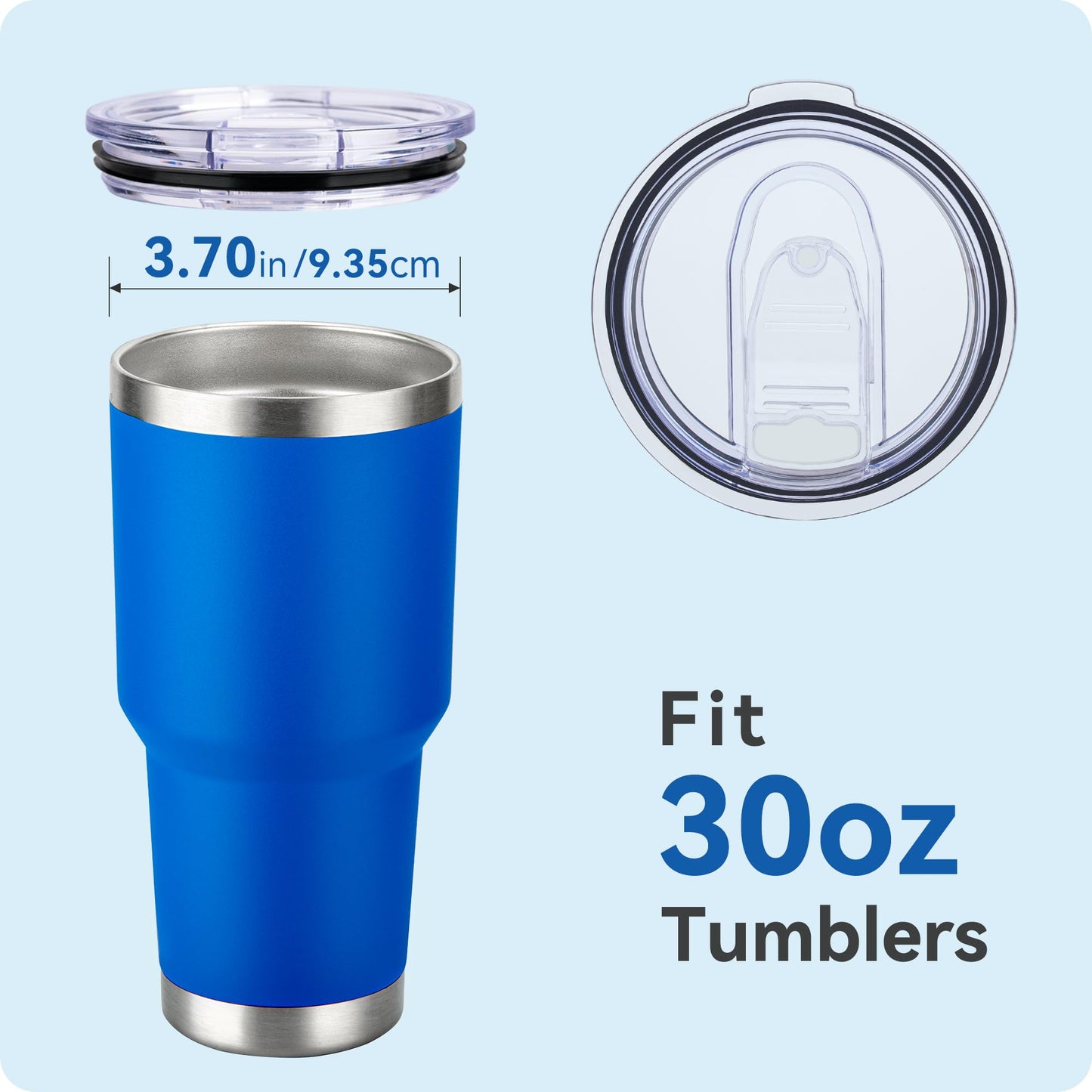 Prurex 30oz Tumbler Lids for YETI Rambler, Fit for Silver Buffalo 40oz Tumbler, Replacement Spill Proof Splash Resistant Lids Covers for 3.7" Cup Mouth, BPA-free