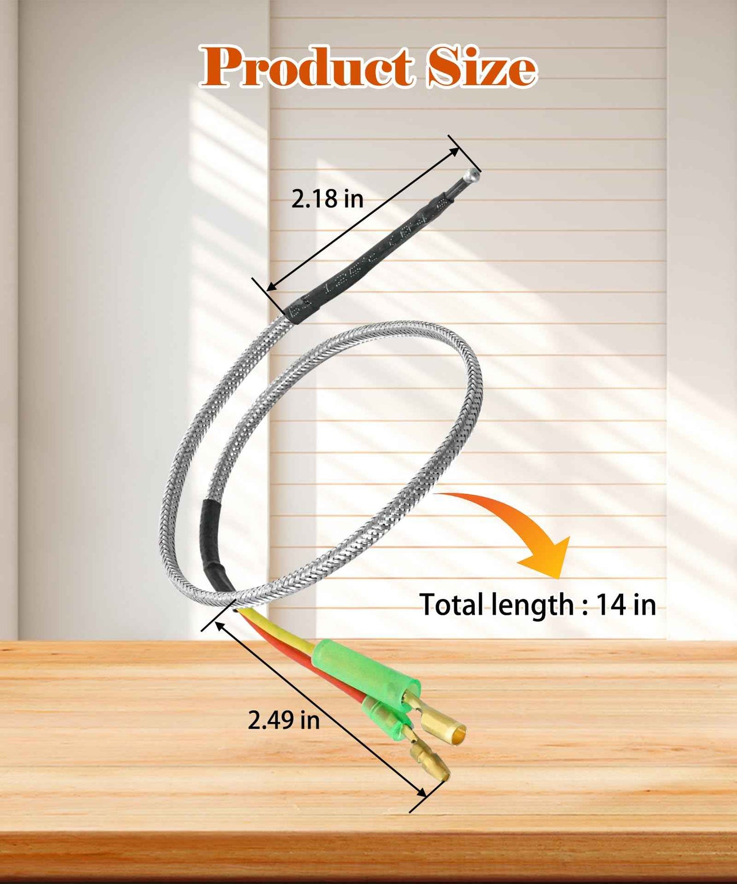 AWTURBO 812-4470 Pellet Stove Thermocouple Fits for Quadrafire,Castile,Contour,Mt Vernon,14" Heatilator Thermocouple Replacement for CAB50 PS35 PS50