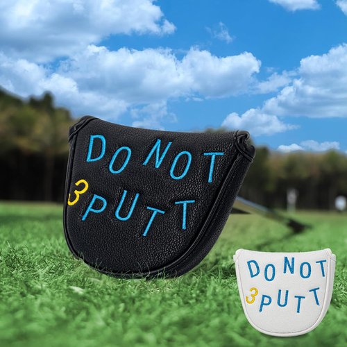 Black Golf Half Mallet Putter Cover, Putter Club Headcover Magnetic Head Covers Club Protective Equipment
