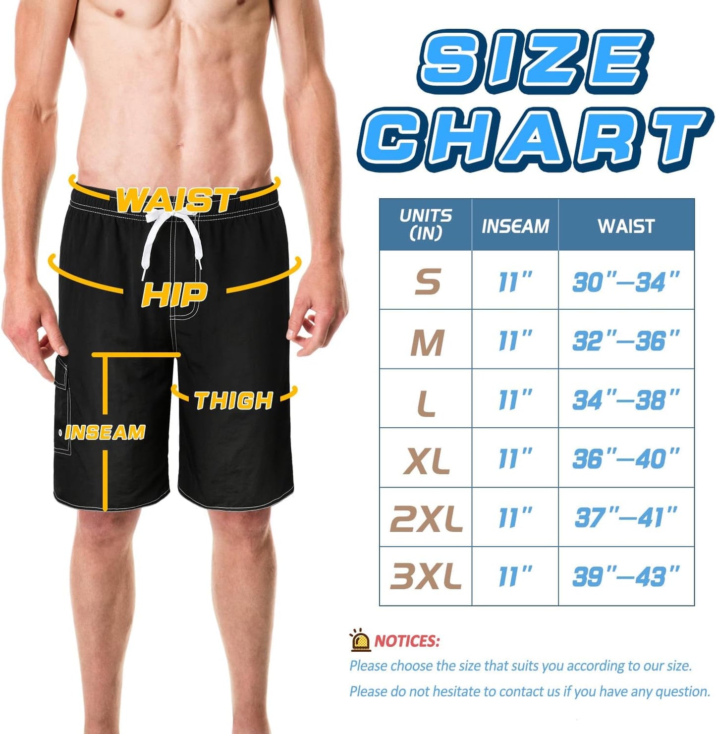 Skiennix Men's Swim Trunks - Quick Dry Swim Shorts with Mesh Lining | Fun Bathing Suits