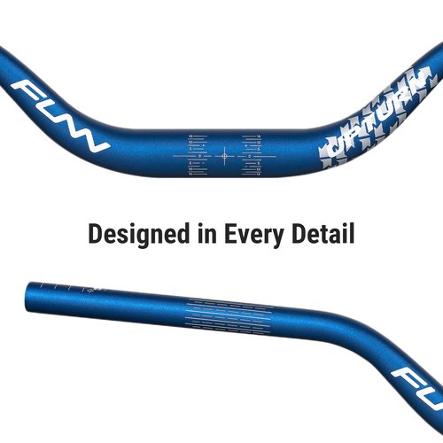 Funn Upturn High-Rise Mountain Bike Handlebar with Bar Clamp 31.8mm and Width 785mm, Durable and Lightweight Alloy Riser Handlebar for MTB and BMX Bike, Rise 75mm MTB Handlebar (Red)