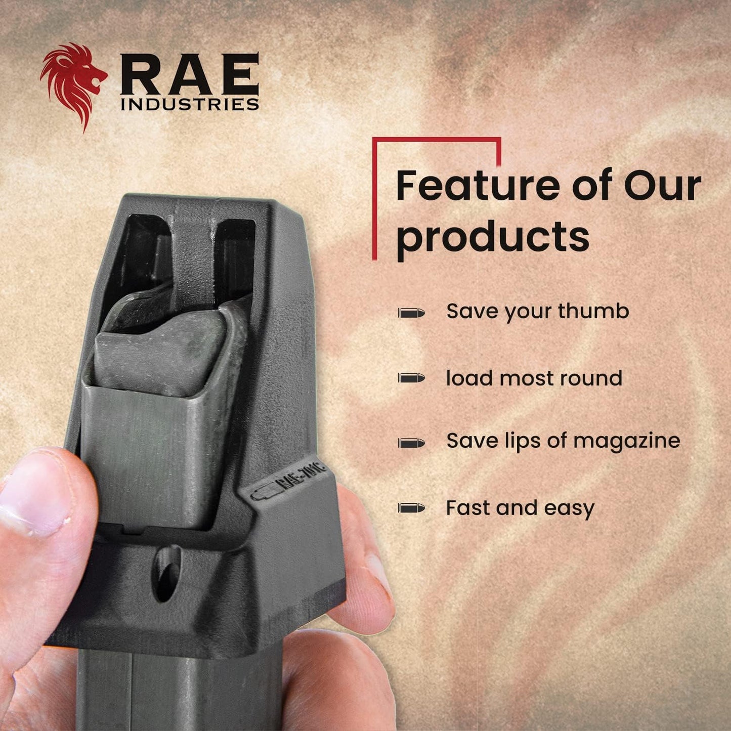 RAEIND Speedloader for Glock 43X - Efficient Double Stack Magazine Reloader | 9mm Compatibility
