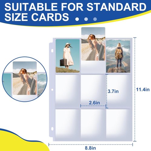 1080 Pockets Card Sleeves by [Brand Name] - Durable 9 Pocket Sheets for Trading Cards | Fits Baseball, Football, Business Cards