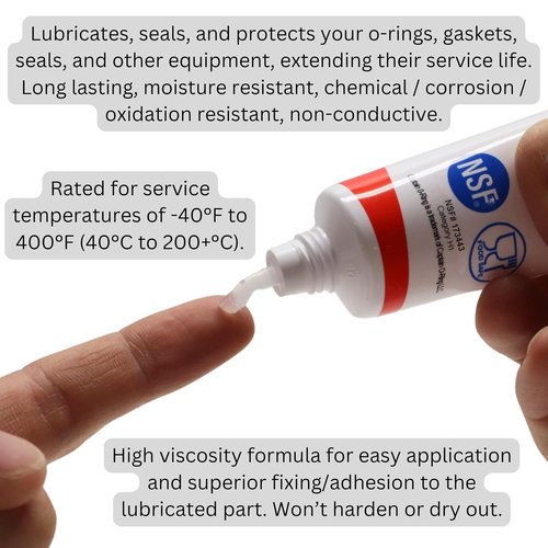 Captain O-Ring Silicone Lubricant Grease - NSF Food Grade for O-Rings & Seals (1.76oz, 50g)