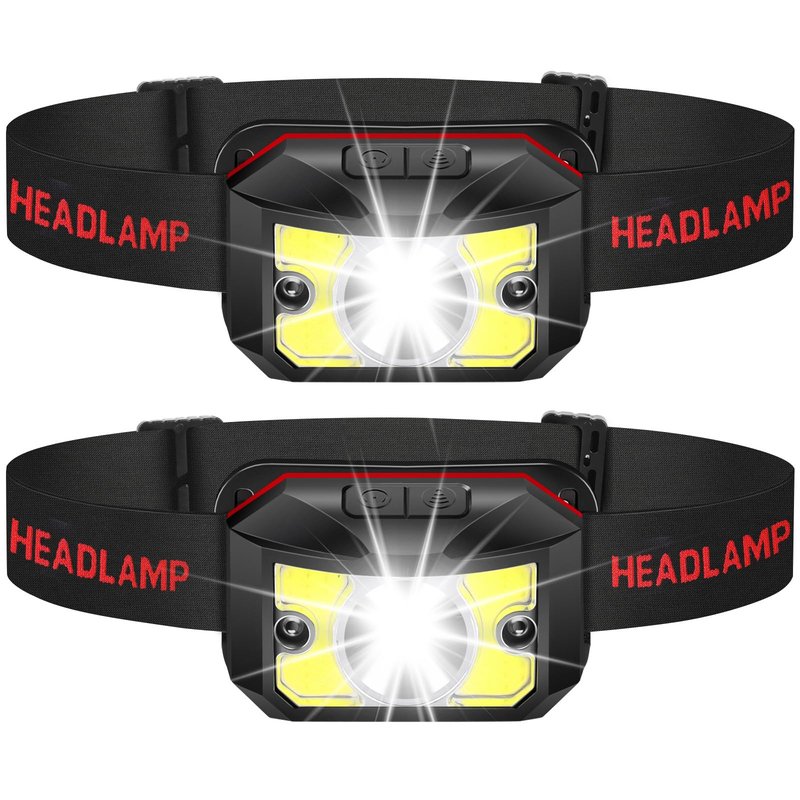 2 Pack Headlamp - Super Bright Rechargeable Flashlight, Fathers Day Fishing Gear Headlights 8 Modes with USB-C Fast Charge, IPX4 Waterproof Motion for Camping Essentials Hiking Home Emergency