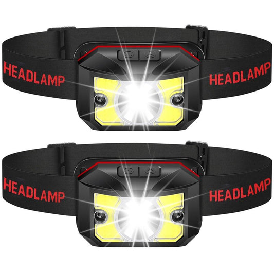 2 Pack Headlamp - Super Bright Rechargeable Flashlight, Fathers Day Fishing Gear Headlights 8 Modes with USB-C Fast Charge, IPX4 Waterproof Motion for Camping Essentials Hiking Home Emergency