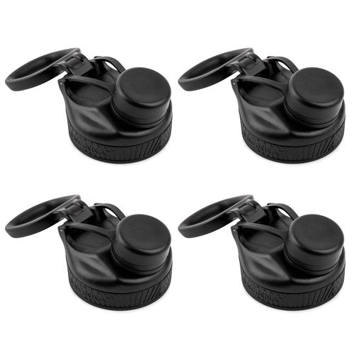 Manna Saratoga Lid - Locking Pour Spout Cap for Saratoga, Ranger Pro, and Convoy Bottles - Black - 4 Lids
