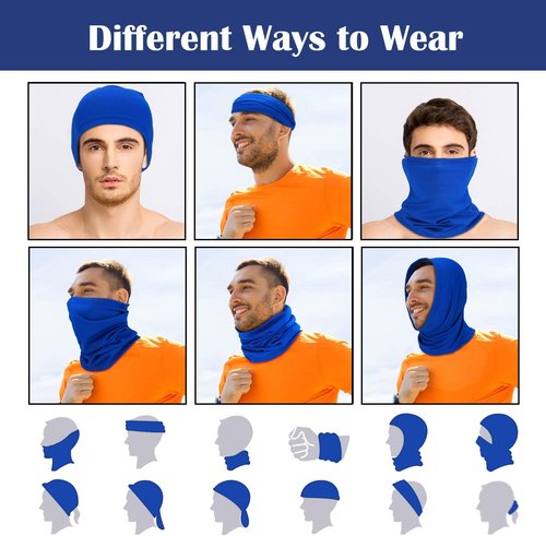 Geyoga UV Protection Cooling Neck Gaiter - 6 Pieces Breathable Face Mask Scarf for Summer