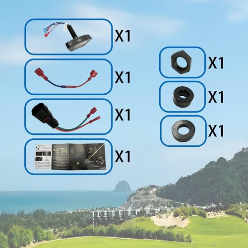 Golf Cart Keyless Ignition Switch System Compatible with EZGO TXT, Club Car DS Precedent Tempo Onward, Yamaha G22 G29 Golf Carts, One Click Start/Battery Level Display