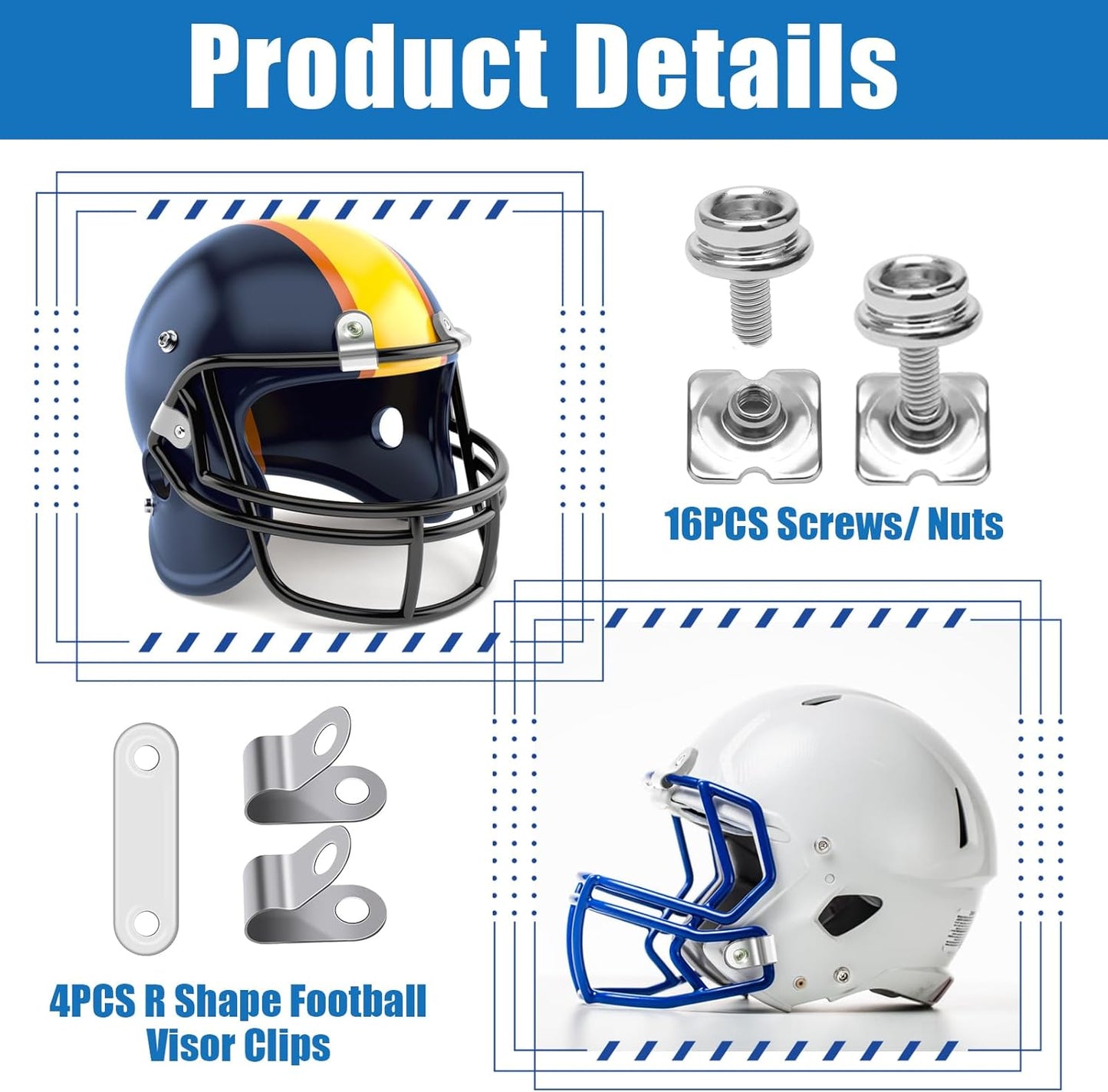 Skiennix 31PCS Hockey Helmet Repair Kit - Complete Hardware Set with Clips, Gaskets & Tools
