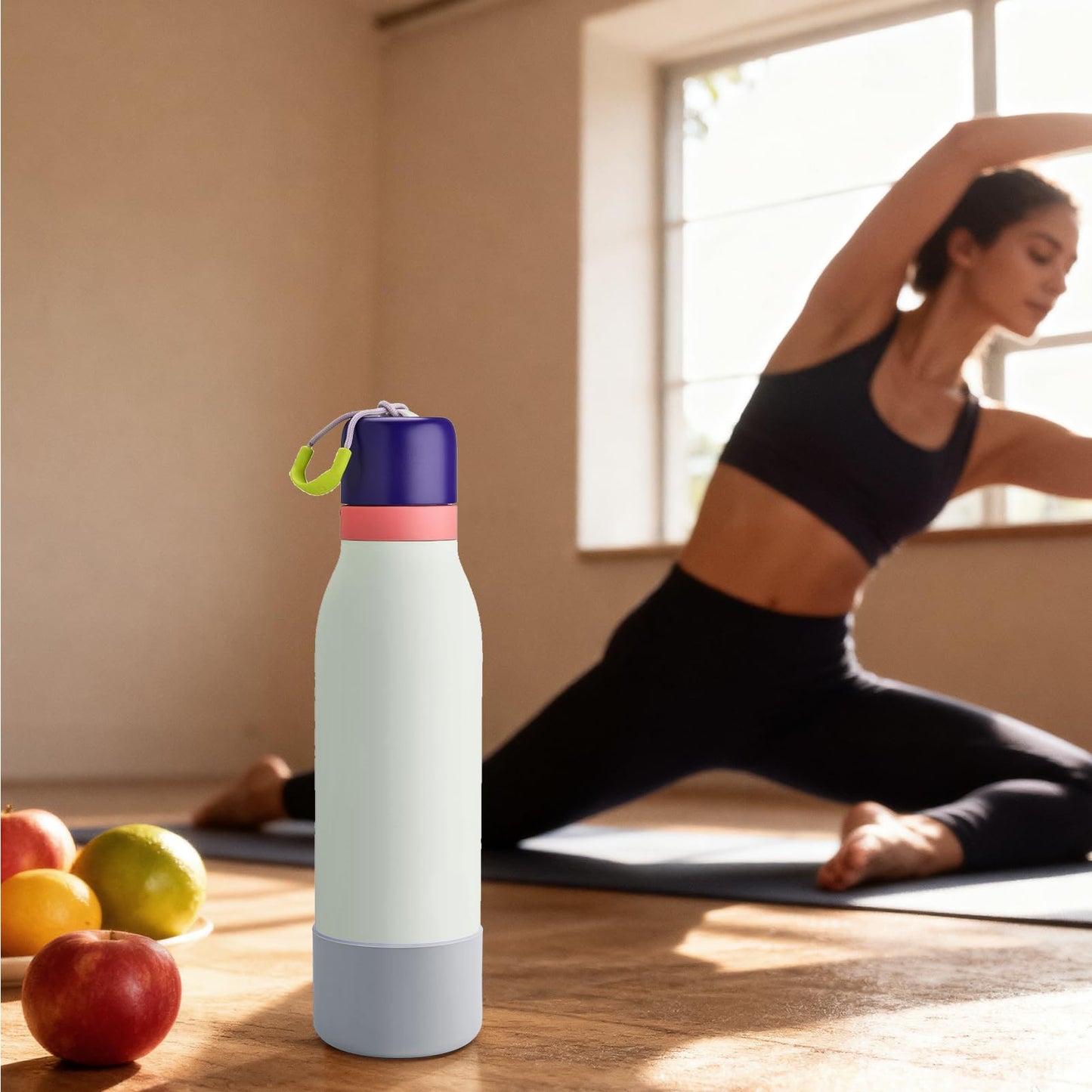 BKBY 2pcs Silicone Boot Compatible with Owala FreeSip Twist 24oz, Anti-Slip & Anti-Scratches Protective Sleeve Bottom Cover for Owala FreeSip Twist Water Bottle (Gray)