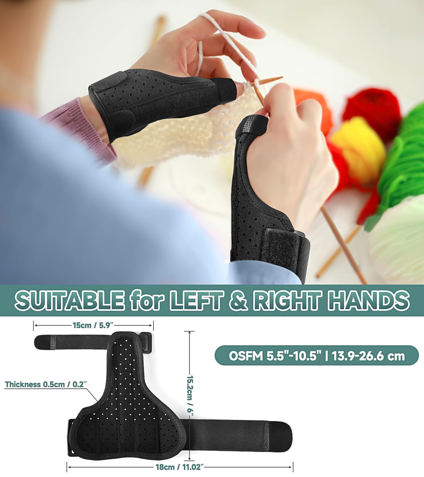 Thumb Brace Right Left Hand - Choose Spring Stabilizer or Aluminum Spica Splint Support for Arthritis,Trigger Finger,Tendonitis,CMC Joint Pain Relief, Adjustable Wrist/Finger Strap for Women Men