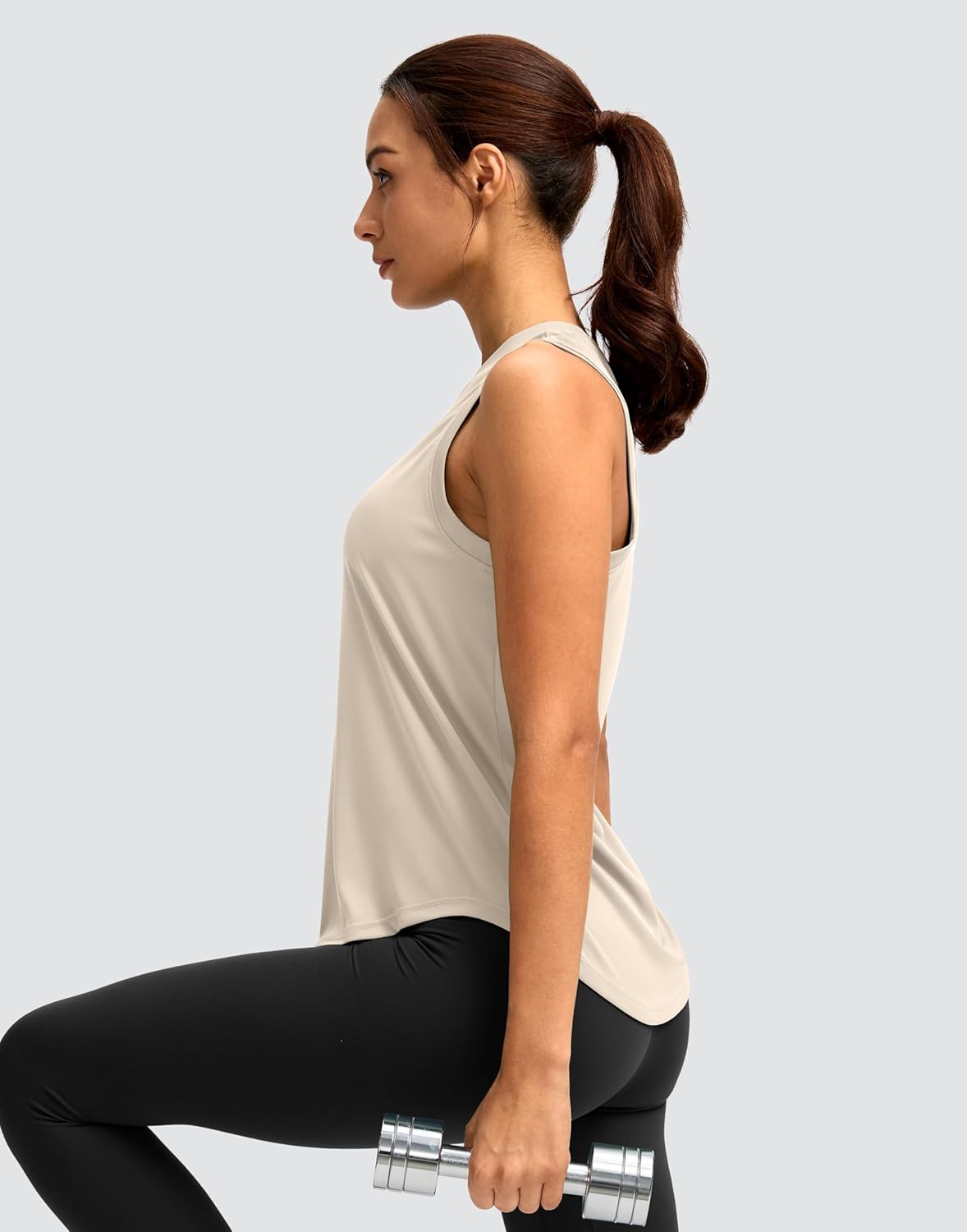 SANTINY Women's Sleeveless Workout Tops - Lightweight Racerback Tank for Yoga & Running