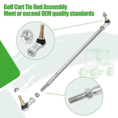 10L0L Golf Cart Tie Rod Assembly Tie Rod and End (Left and Right) Fits EZGO Gas & Electric Golf Carts Years 2001-Up (26 Inch) 70876-G02 70902-G01 70902-G02 01069-G01 01069-G02