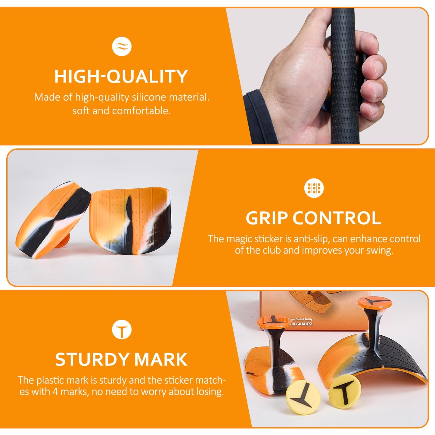 Golf T-Shape Grip Training Aids with Storage Bag Golf Swing Trainer Posture Correct Tool Golf Club Griping Training Pad for Outdoor Indoor Golfer Sports Soft Griping Club Trainer