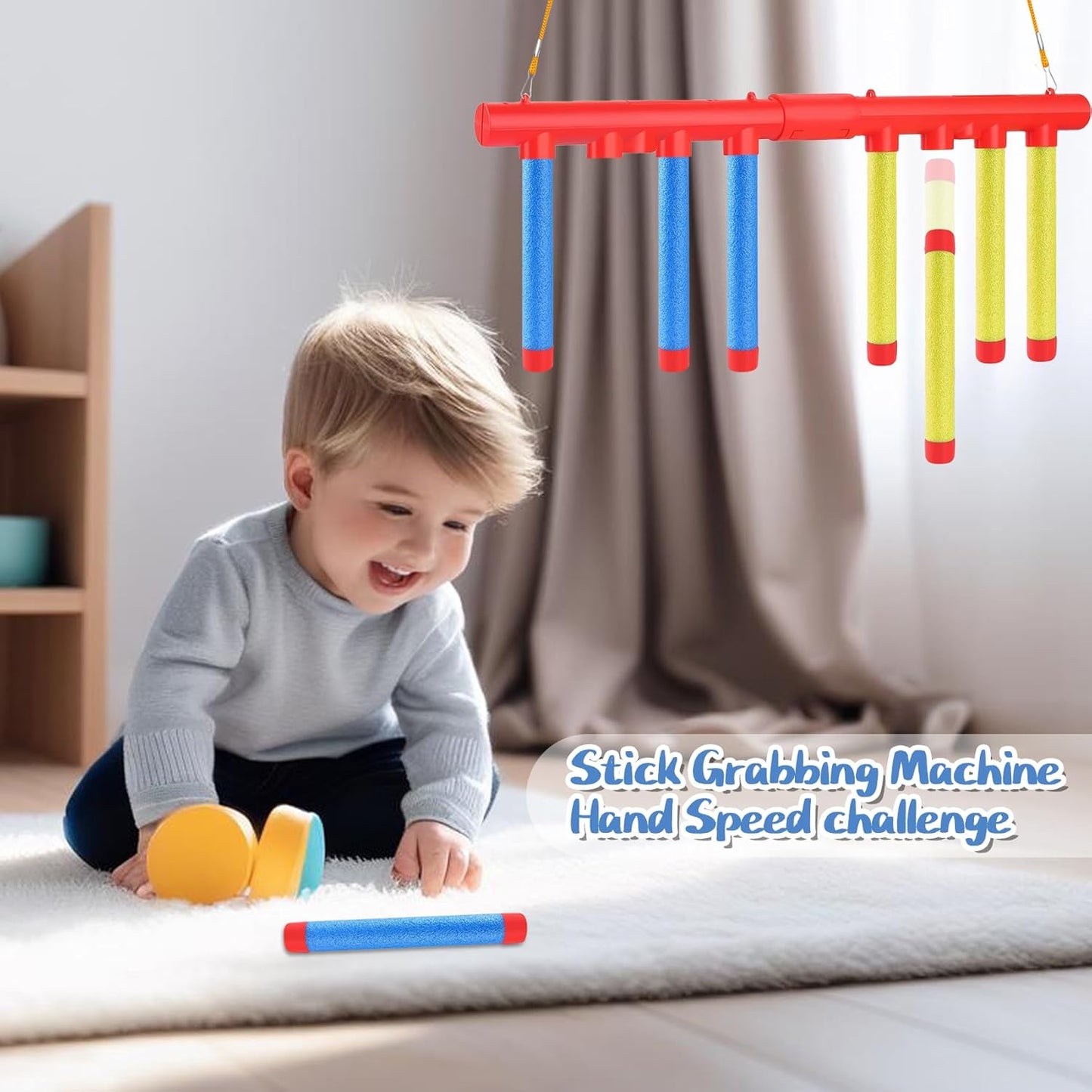 Reflex Drop Sticks Challenge Game - Enhance Hand-Eye Coordination with 3 Speed Modes | Fun for Kids & Adults