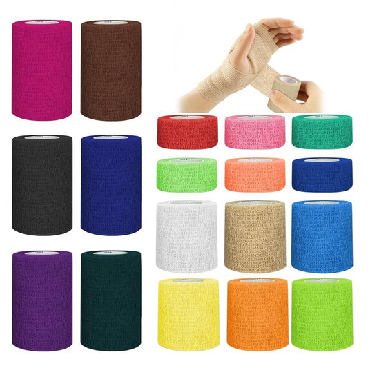 BIRDDIE 1"/2"/3" Self Adhesive Bandage Wraps, 18 Pack Colorful Self Adherent Cohesive Bandages Wrap for Wounds, Vet Wrap, Ankle Tape, Tattoo Tape Wrap, Medical Tape, Color Athletic Tape