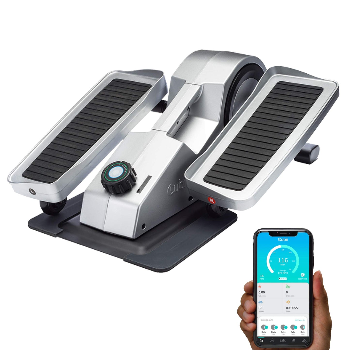 Cubii PRO, Under Desk Elliptical, Under Desk Bike Pedal Exerciser, Seated Elliptical, Bluetooth, Work from Home Fitness, Mini Elliptical, Exerciser for Seniors, Desk Exercise, Noir