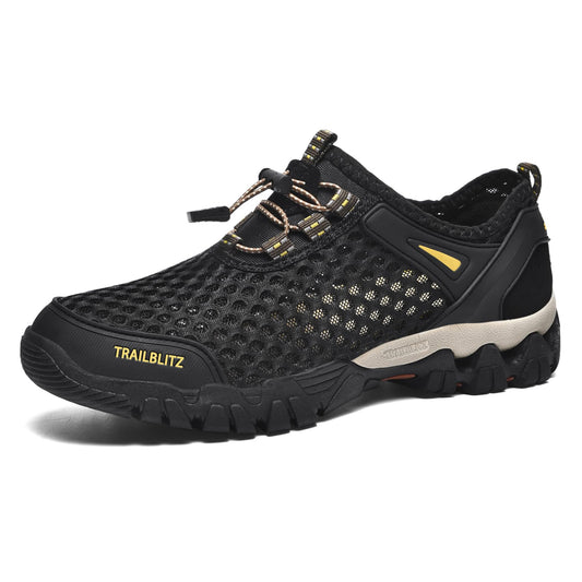 TRAILBLITZ Water Shoes Men Quick Drying Outdoor Hiking Barefoot Boat Footwear Aqua Shoes for Water Sport Waders Diving Hiking Sailing Travel Beach Wading Swimming Fishing Kayaking(11 Men, Black)