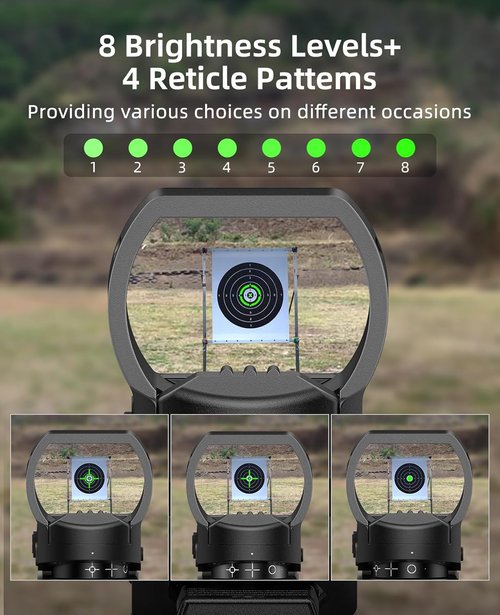 EZshoot Red/Green Dot Reflex Sight - Rechargeable Optic Scope with Multiple Reticles & 20mm Picatinny Rail Mount
