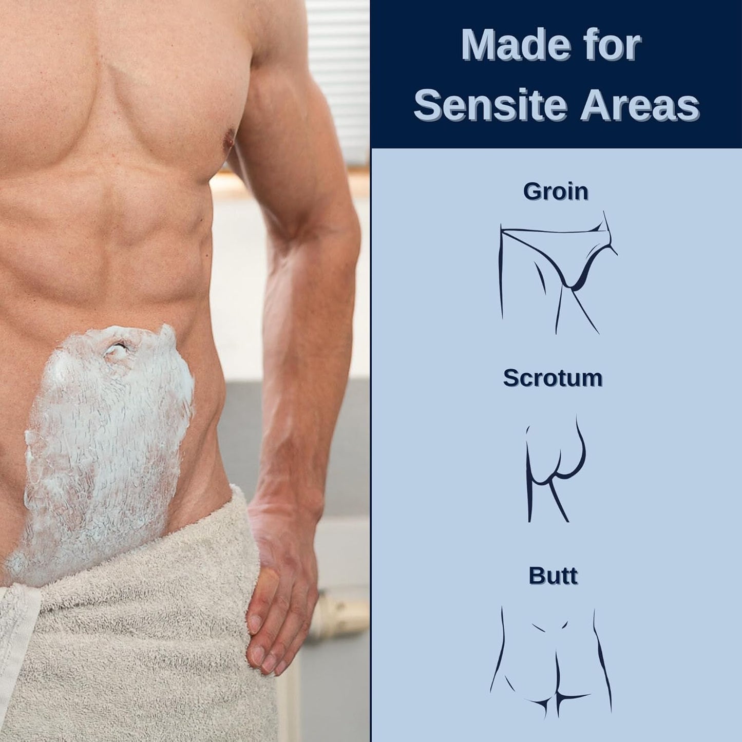 No Hair Crew Hair Removal Cream for Men - Painless & Soothing Manscaping Solution, 100ml (2 Pack)