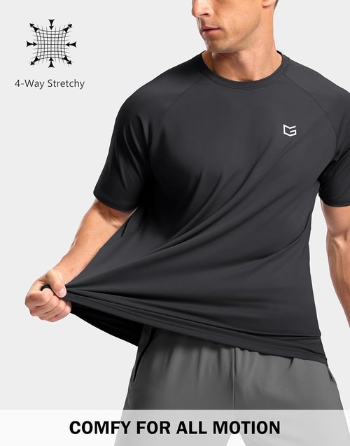 G Gradual Men's Athletic Workout T-Shirts - Moisture-Wicking Short Sleeve Performance Tee for Gym & Tennis