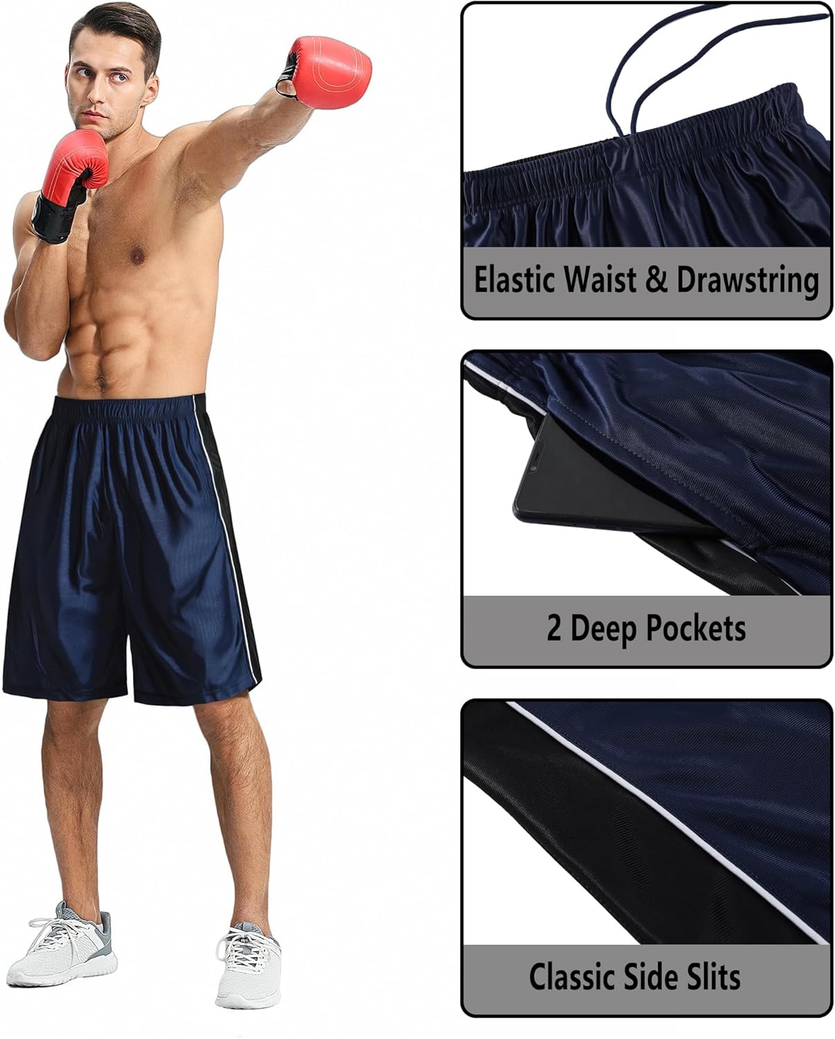 Skiennix Men's 11" Cool Basketball Shorts - Quick-Dry Athletic Shorts with Pockets