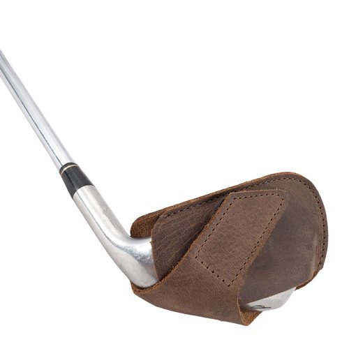 Hide & Drink, Golf Club Headcover Handmade from Full Grain Leather - Durable Iron Head Protector, Compact Accessory, Caddy, Suitable for Outdoor Use - Bourbon Brown