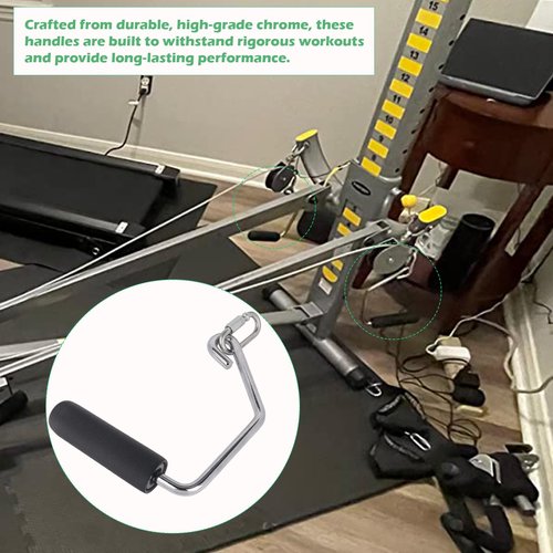 Dsyboko Open Ended Chrome Grip Handles for Total Gym Accessories - Compatible with Total Gym XLS, Supra, Electra, FIT - Replacement Parts