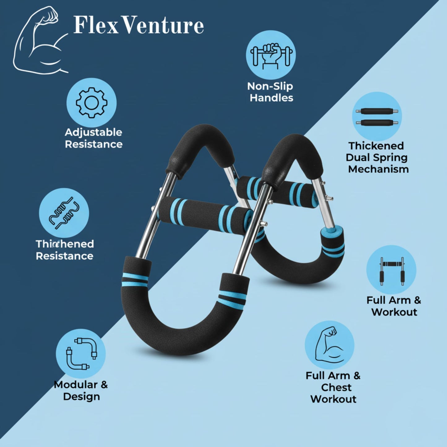 Mr Sculpt Gorilla Bar 90-120lb, Adjustable Twister Arm Trainer for Chest Workout. Muscle Trainer for Enhancing Upper Body Muscle. Home Gym Equipment for Body Strength. Portable Power Twister bar