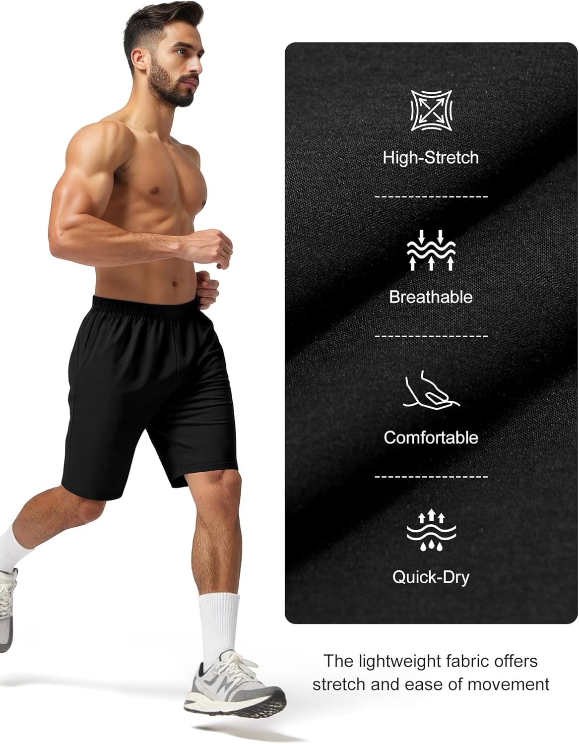 Regine Switzerland Men's Athletic Shorts - Quick Dry Lightweight Workout & Running Shorts with Pockets | 9''