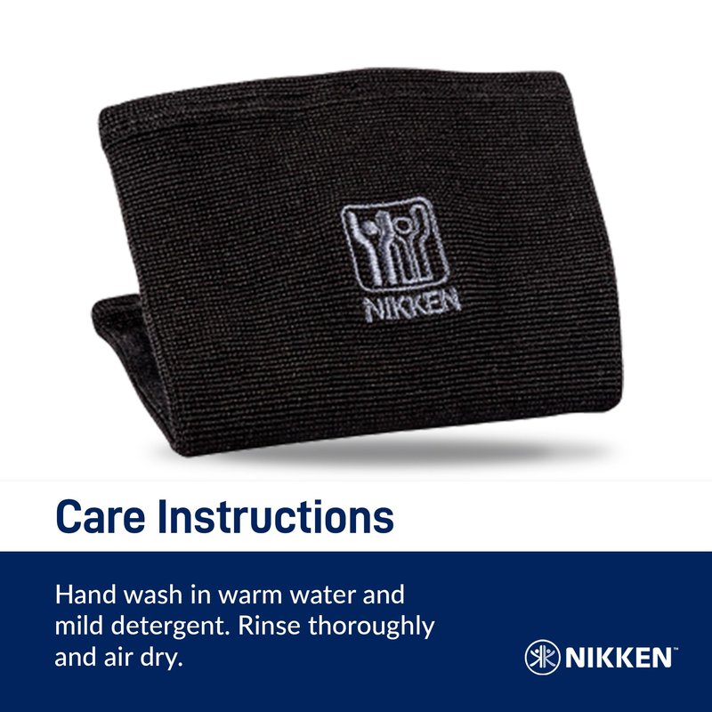 Nikken KenkoTherm - Knee Wrap Large 1834 - Black Stretch Support with Ceramic Reflective Fibers for Running, Weightlifting, Basketball - Men and Women