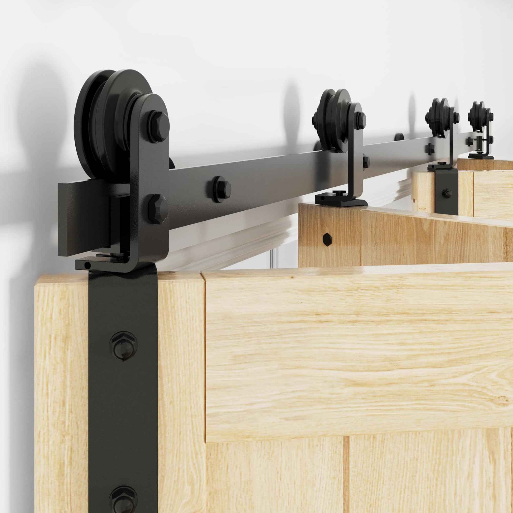 WINSOON Bifold Door Hardware for Closet: Heavy Duty Bi Fold Barn Door Hardware Kit - 72" Track Folding System for Max Four 17.5" Doors Panels 68" Opening - Slide Quietly, Doors Not Included