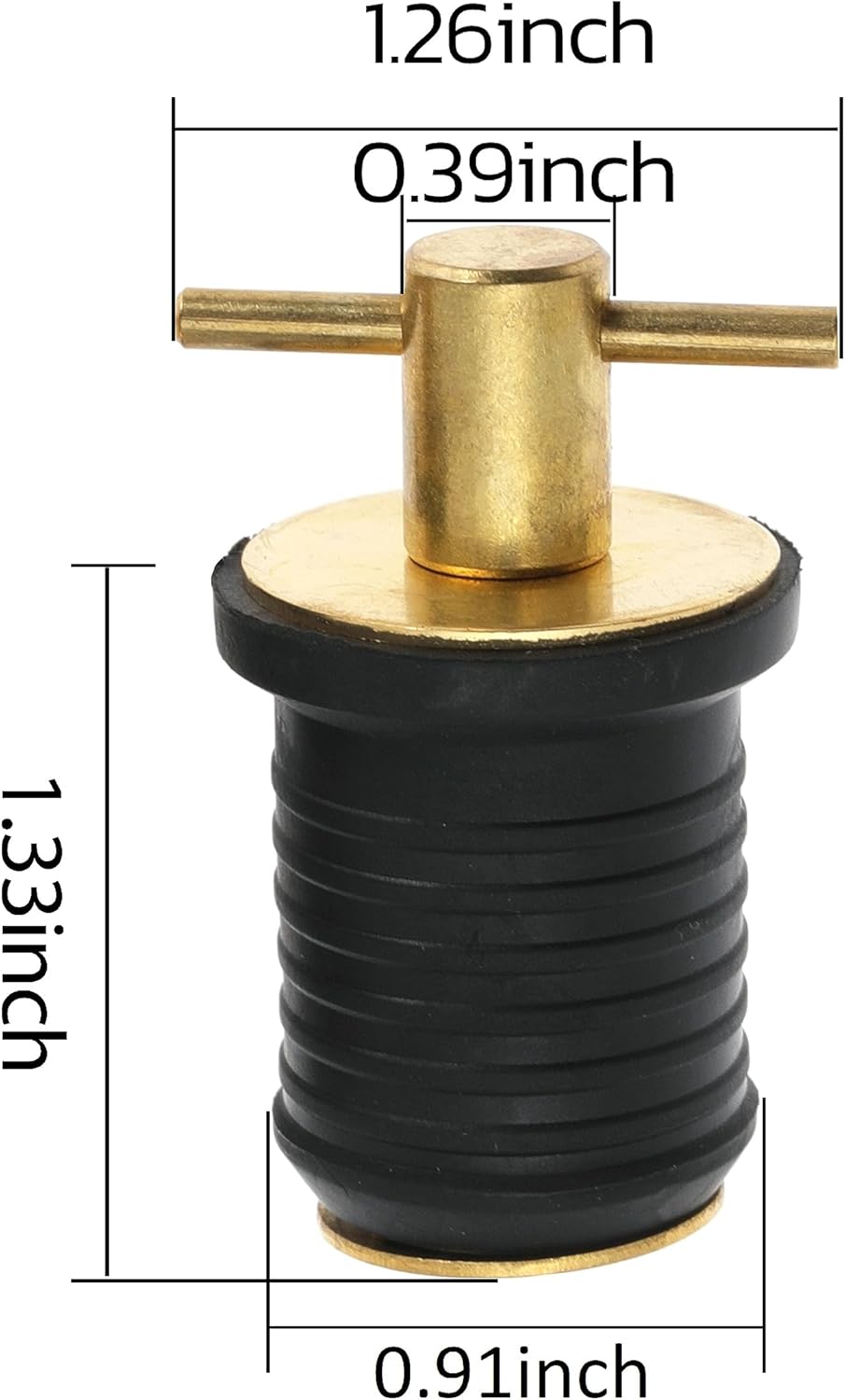 Boat Drain Plug Set by [Brand Name] - Durable Snap Rubber Plugs with Brass/Stainless Steel Handle
