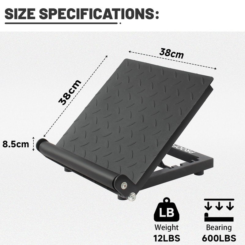 PROOFGOLD 600LBS Adjustable Slant Board - Heavy Duty Steel Calf Stretcher Balance Board for Leg Exercise - Portable Incline Wedge for Home & Commercial Gym