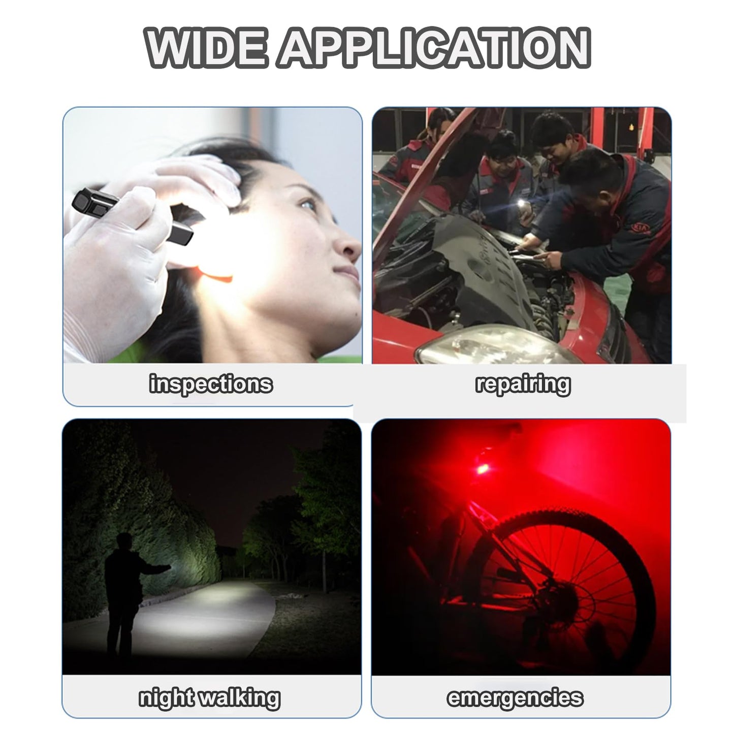 Small Rechargeable Pen Flashlights with COB Work Light, Portable LED Pocket Flashlight Bright Flashlights for Home, Car, Emergencies, with USB-C Charge, 6 Light Modes, LCD Display (Grey)