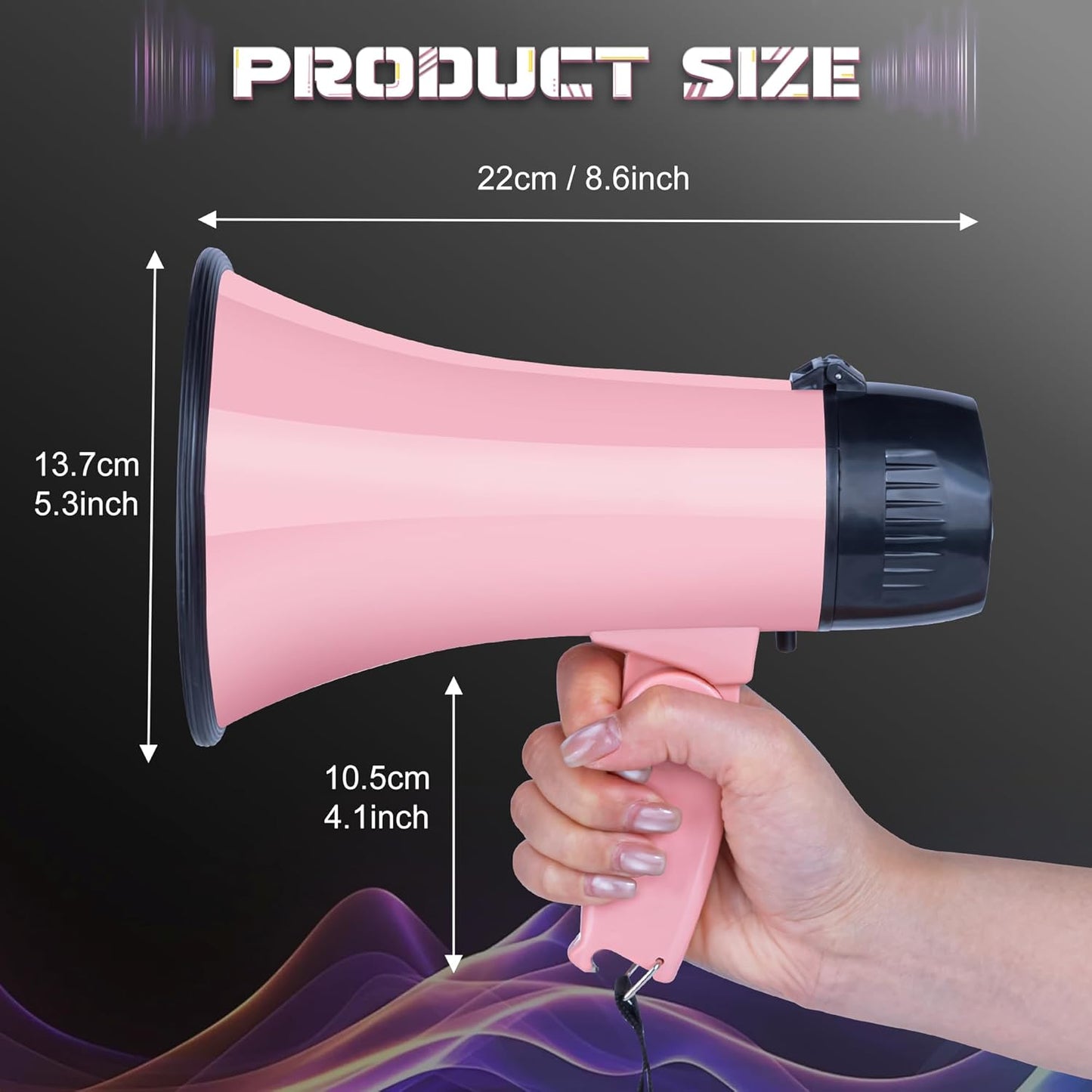 MyMealivos 20W Megaphone Bullhorn, Built in Siren & 240s Recording, 5.4"×8.6" Portable Megaphone with Volume Control Cover Up to 300 feet+ for Indoor and Outdoor Activities