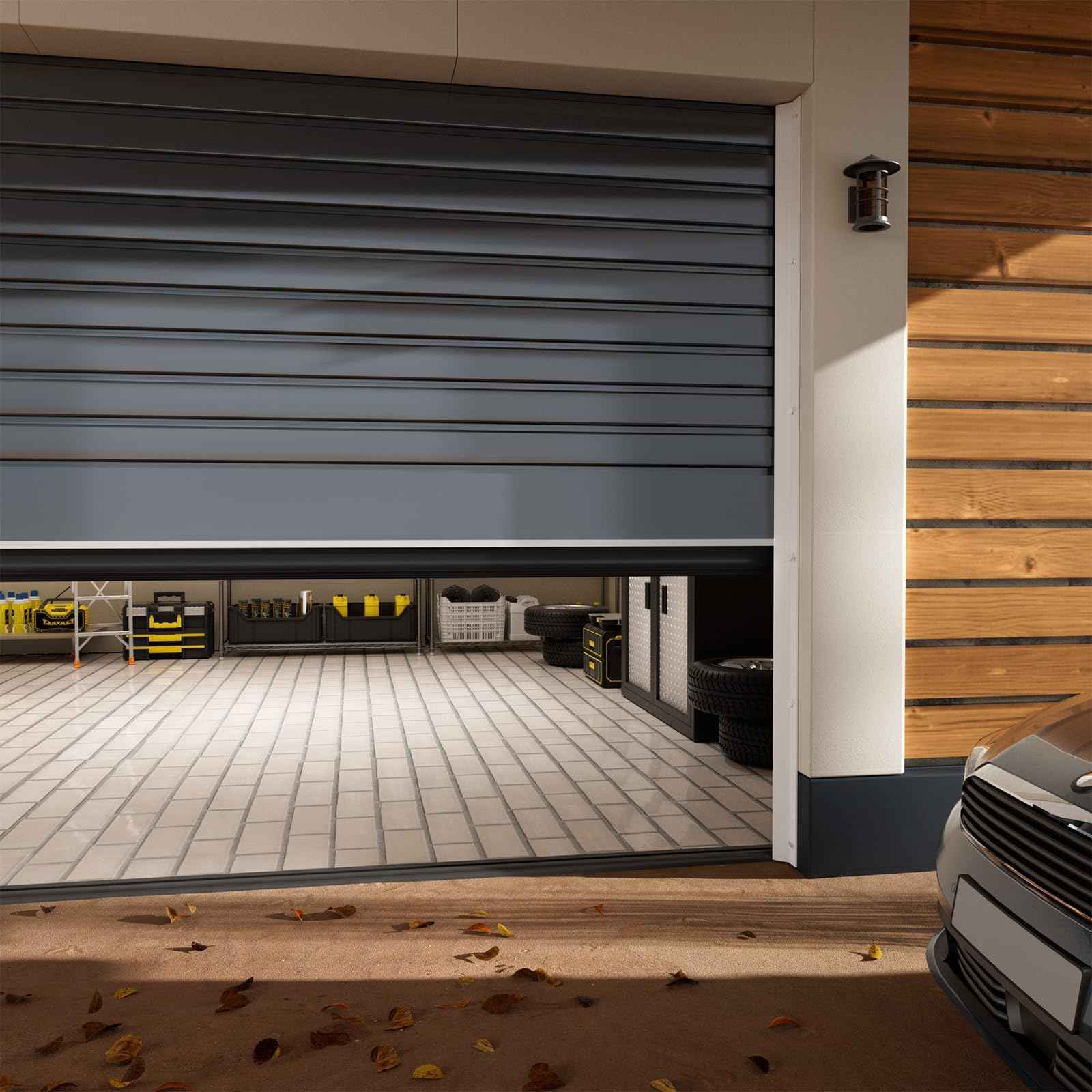 Ginchain Convex Shape Aluminum Track Garage Door Seals Weather Stripping Kit (10ft, T2-003)