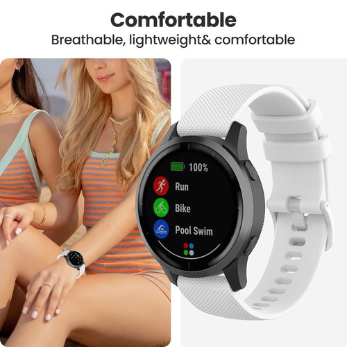 RuenTech Bands Compatible with Garmin Venu 4 41mm/Vivoactive 4S/Vivomove 3S/Venu 2S/Venu 3S/Forerunner 255S 265S Band, Silicone Quick Release Straps 18MM Replacement Wristband (10 Colors)