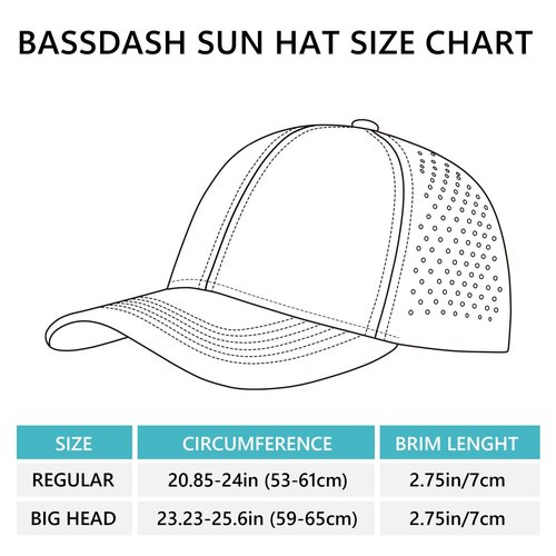 BASSDASH UPF 50+ Quick Dry Baseball Cap Water Resistant Laser Cut Mesh Snapback Hat for Men Women Fishing Hiking FH14 Navy Blue