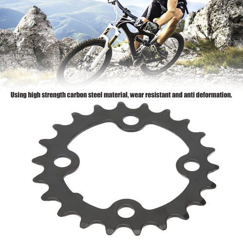 Beufee 2Pcs 22 Tooth Bicycle Chainring, 64mm 8 9 10 Speed 104 BCD Crank Carbon Steel Chainring Replacement with 4 Pieces Sprocket Bolts for Road Mountain Bikes