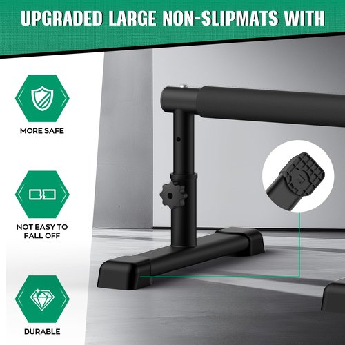 IMAYCC Parallettes Bars, Adjustable 7.5" and 10.6" High Push Up Bars Strength Training For Handstands, Full Planche & Dips, Calisthenic, Gymnastic, Push Up Stands Handle for Floor Workouts Calisthenics Equipment