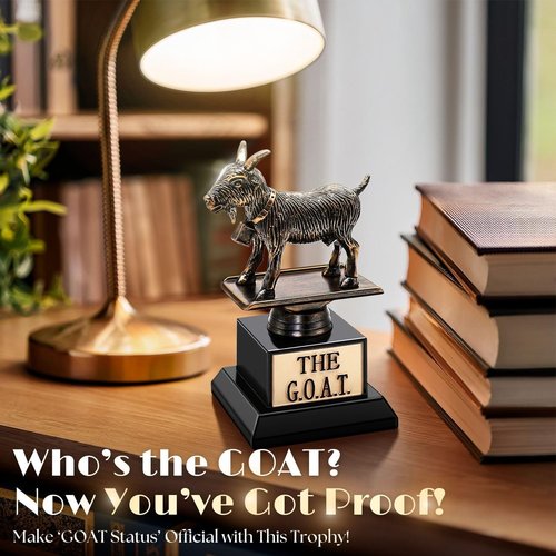 Flexzion Goat Trophy Award - Funny Engraved Recognition Gift for Adults | Unique Plaque for Fantasy Sports, Teachers & Friends