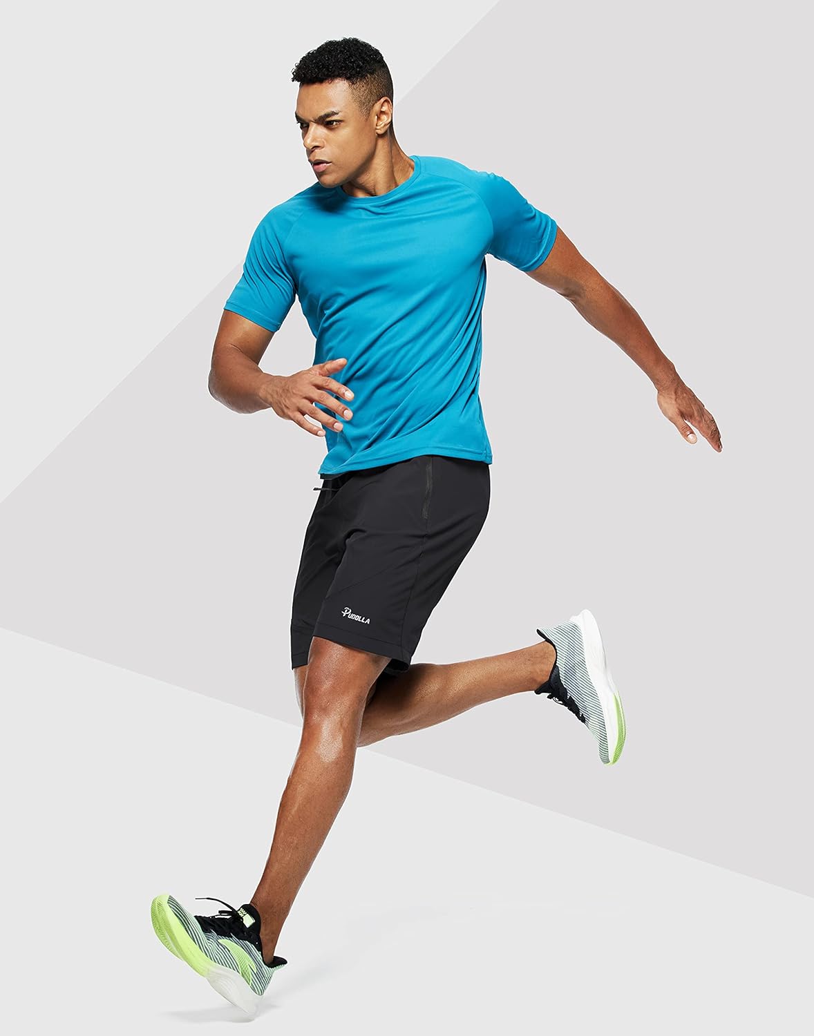 Pudolla Men's Athletic Running Shorts - Lightweight Gym Shorts with Zipper Pockets | 7"/5"/9" Sizes