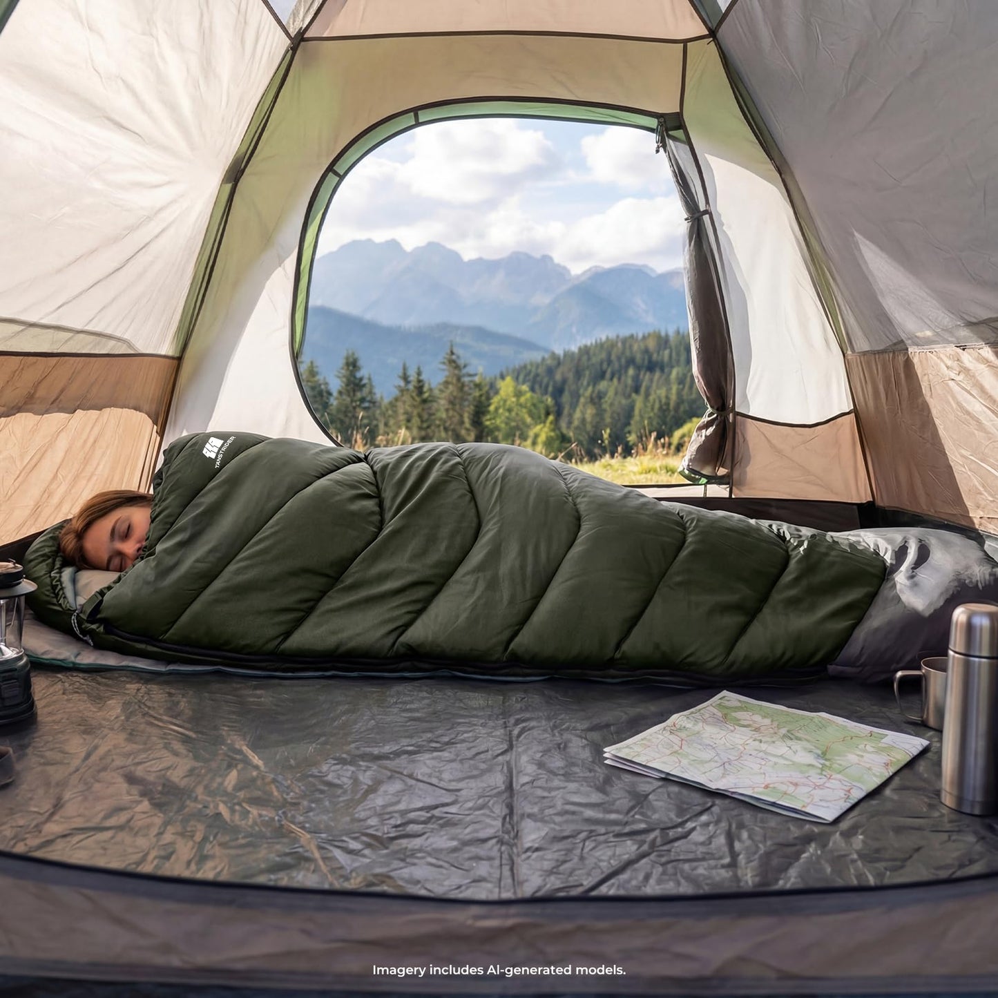 TANSTRIDER Cold Weather Sleeping Bags for Adults, 4 Season Winter Camping Sleeping Bag, Waterproof Backpacking Gear for Men Women, Extreme Cold Tent Hiking, with Compression Sack, 86.6x31.5, 5.3lb