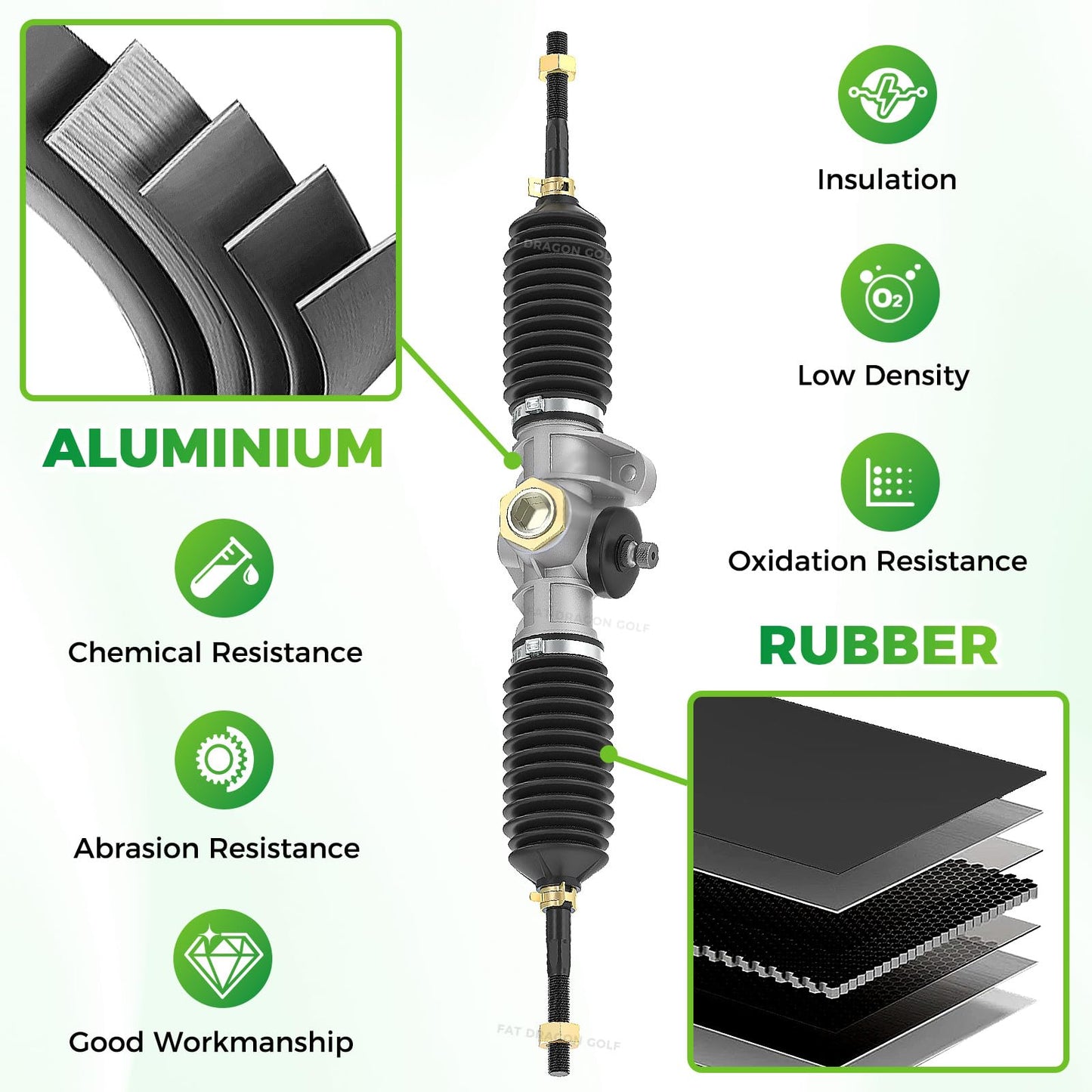 Panglong Club Car Precedent Steering Rack, Club Car Tempo Steering Rack, Golf Cart Steering Gear Box Assembly Suitable for 2004-Up Club Car Precedent and 2018-Up Tempo, OEM 102288601