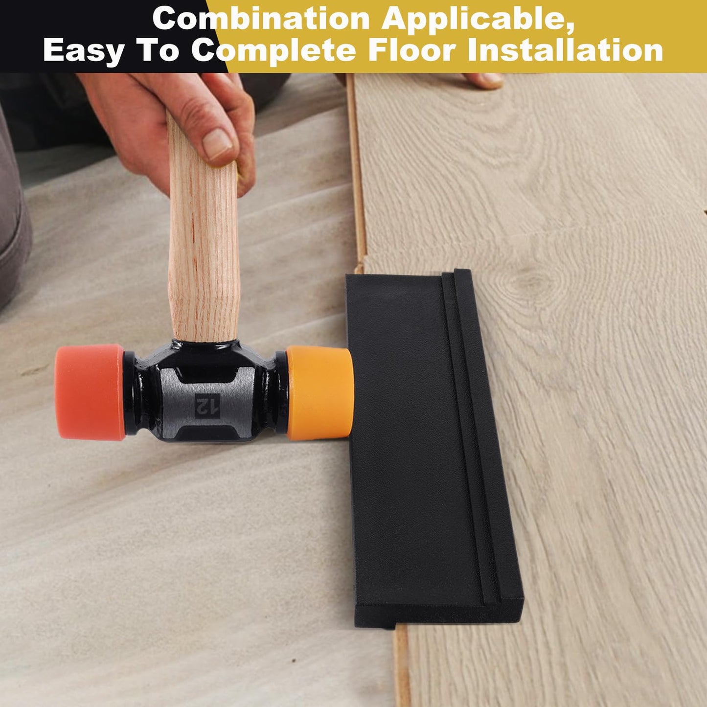 LOZAGU 12oz Mallet Hammer with Tapping Block, Double-Face Nylon & Plastic hammer, Soft Face Hammer