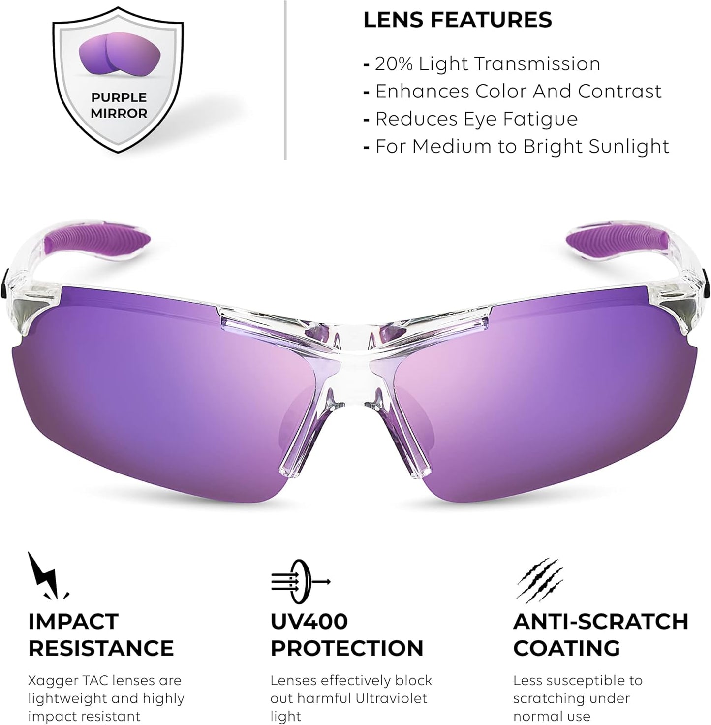 Xagger Polarized Sports Sunglasses - UV400 Protection for Men & Women | Perfect for Running, Cycling & More