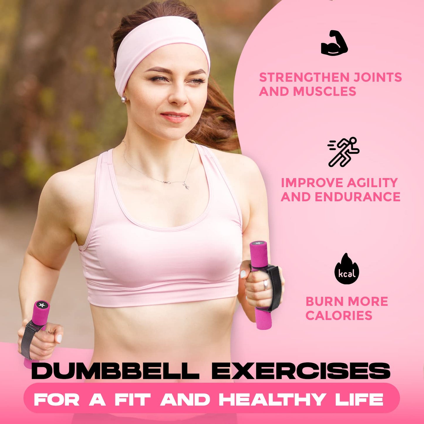 Yes4All Adjustable Dumbbell Hand Weights Set Of 2 for Women's Walking or Travel Exercise with Adjustable Straps, Foam Cover, and Color Coded Weight (2lbs, 3lbs or 4lbs), Anti Slip