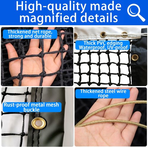Tennis Net, Thicken Double 6 Rows Nets, Heavy Duty Professional Tennis Court 42FT Net Replacement Portable Nets Nylon for Outdoor/Indoor Standard Courts [ Include Center Strap ]